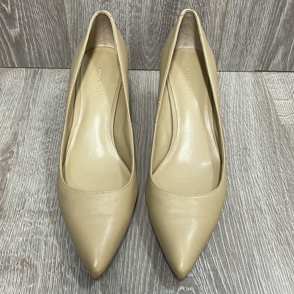 Ann Taylor Leather Pumps Heels Style 397174 Camel Nude 7M - Picture 2 of 16